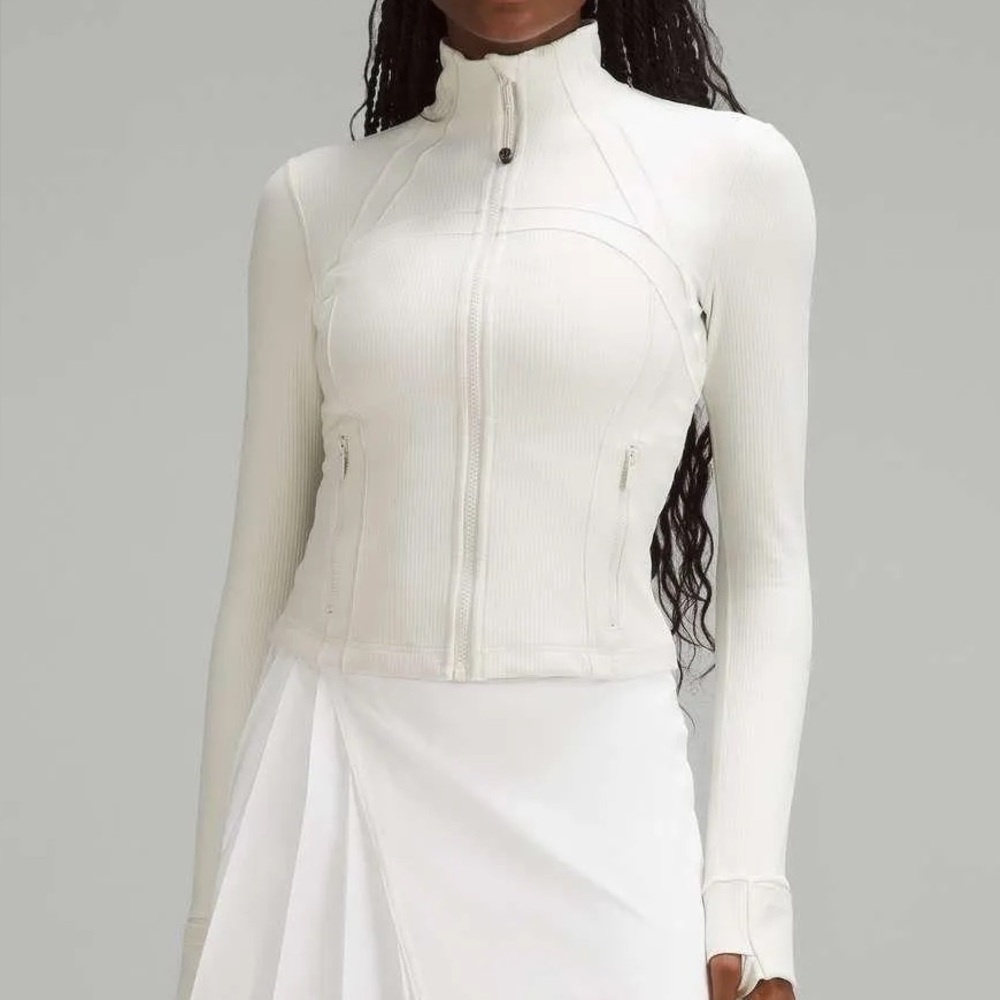 $128 Lululemon cropped define jacket in ivory cream white